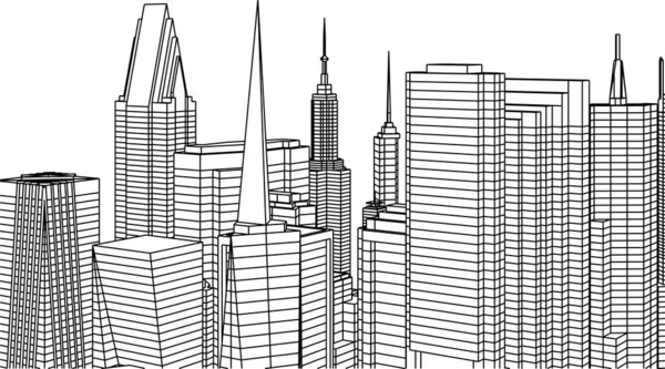 Abstrakte Zeichnungslinien Architektonischen Kunstkonzept Minimale Geometrische Formen — Stockvektor