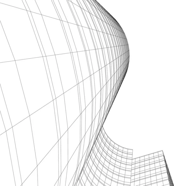 Líneas Abstractas Dibujo Concepto Arte Arquitectónico Formas Geométricas Mínimas — Vector de stock