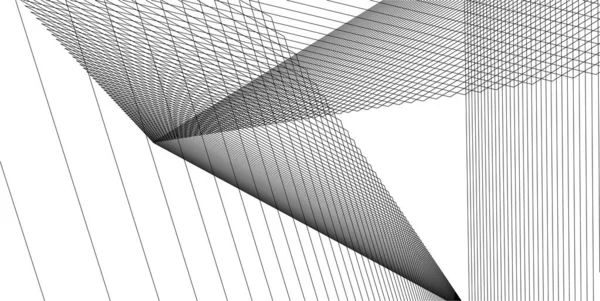 Líneas Abstractas Dibujo Concepto Arte Arquitectónico Formas Geométricas Mínimas — Vector de stock