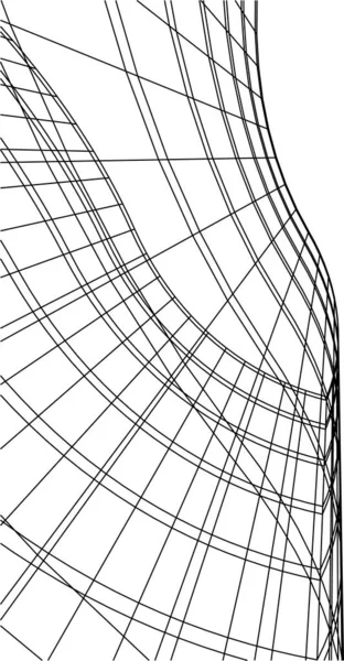 Abstrakte Tegning Linjer Arkitektonisk Kunst Koncept Minimale Geometriske Former – Stock-vektor