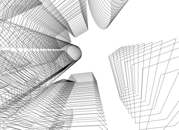 Mimari Sanat Konseptinde Soyut Çizgiler Minimum Geometrik Şekiller — Stok Vektör