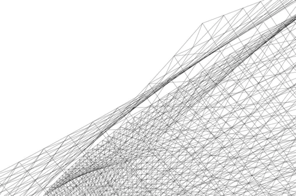 Linhas Abstratas Desenho Conceito Arte Arquitetônica Formas Geométricas Mínimas — Vetor de Stock