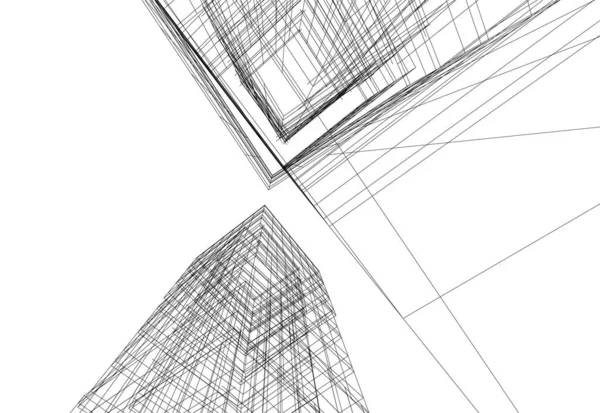 Líneas Abstractas Dibujo Concepto Arte Arquitectónico Formas Geométricas Mínimas — Archivo Imágenes Vectoriales