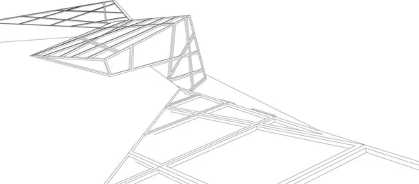 Abstrakte Zeichnungslinien Architektonischen Kunstkonzept Minimale Geometrische Formen — Stockvektor