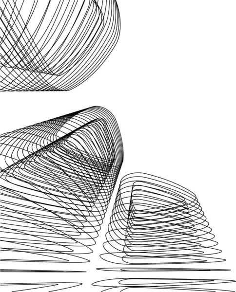 Lignes Dessin Abstraites Dans Concept Art Architectural Formes Géométriques Minimales — Image vectorielle