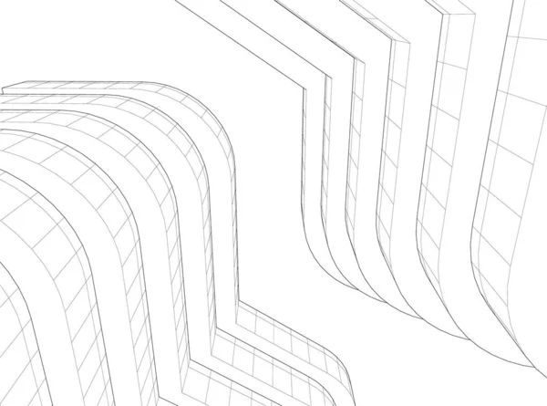 Linhas Abstratas Desenho Conceito Arte Arquitetônica Formas Geométricas Mínimas — Vetor de Stock