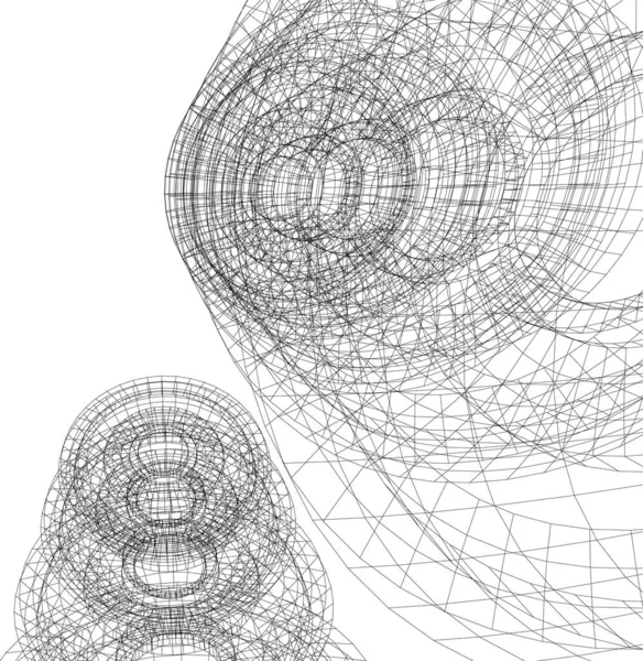 Líneas Abstractas Dibujo Concepto Arte Arquitectónico Formas Geométricas Mínimas — Archivo Imágenes Vectoriales