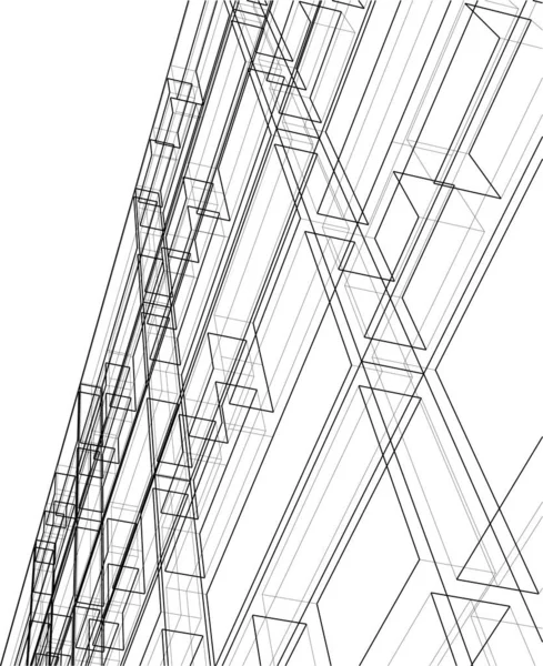 Líneas Abstractas Dibujo Concepto Arte Arquitectónico Formas Geométricas Mínimas — Archivo Imágenes Vectoriales