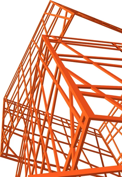 Abstrakta Teckningslinjer Arkitektonisk Konst Koncept Minimala Geometriska Former — Stock vektor