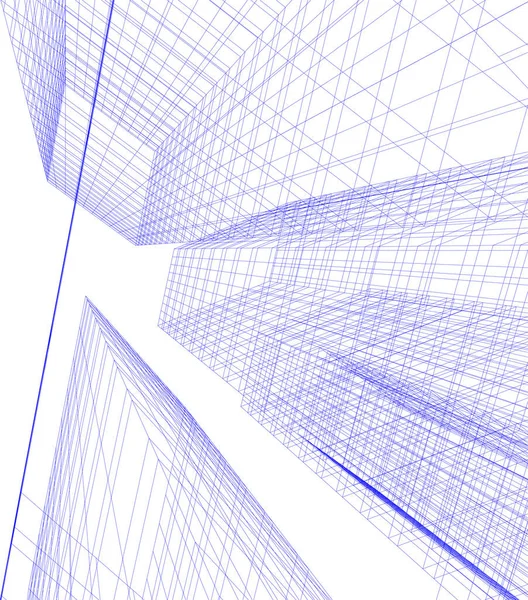 Abstracte Tekenlijnen Architectonisch Kunstconcept Minimale Geometrische Vormen — Stockvector