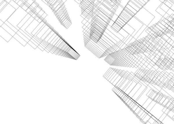 Lignes Dessin Abstraites Dans Concept Art Architectural Formes Géométriques Minimales — Image vectorielle