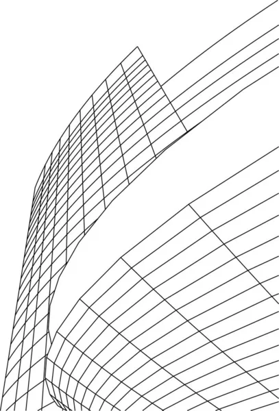 Abstrakte Zeichnungslinien Architektonischen Kunstkonzept Minimale Geometrische Formen — Stockvektor