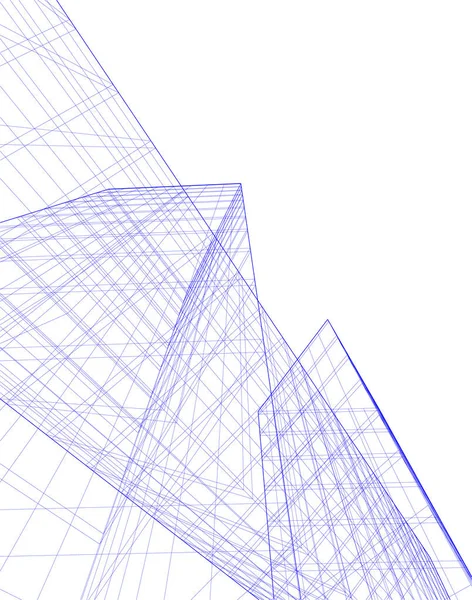 Abstracte Tekenlijnen Architectonisch Kunstconcept Minimale Geometrische Vormen — Stockvector