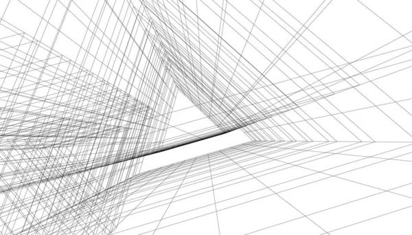 建築芸術の概念における抽象的な線や最小限の幾何学的形状 — ストックベクタ