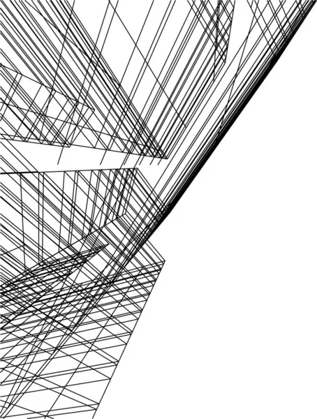 Абстрактные Чертежи Архитектурном Искусстве Минимальные Геометрические Формы — стоковый вектор