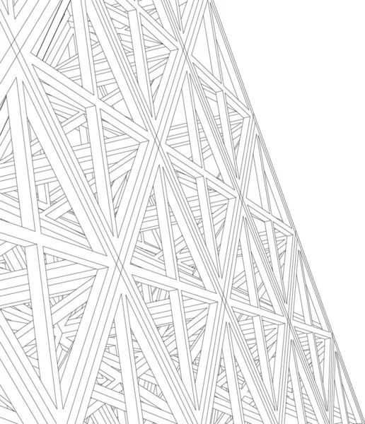 Líneas Abstractas Dibujo Concepto Arte Arquitectónico Formas Geométricas Mínimas — Archivo Imágenes Vectoriales