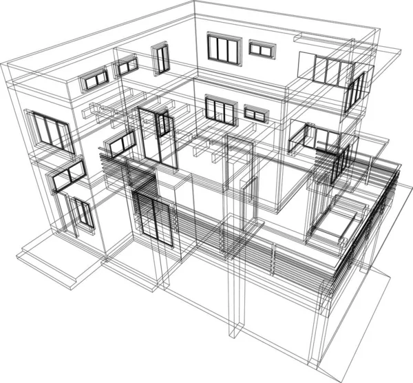 Architectuur Gebouw Illustratie Achtergrond — Stockvector