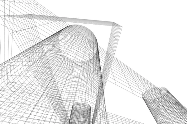 Linhas Abstratas Desenho Conceito Arte Arquitetônica Formas Geométricas Mínimas —  Vetores de Stock