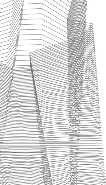 Abstrakcyjne Linie Rysunku Koncepcji Sztuki Architektonicznej Minimalne Kształty Geometryczne — Wektor stockowy