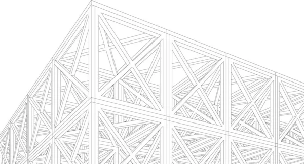 Abstracte Tekenlijnen Architectonisch Kunstconcept Minimale Geometrische Vormen — Stockvector