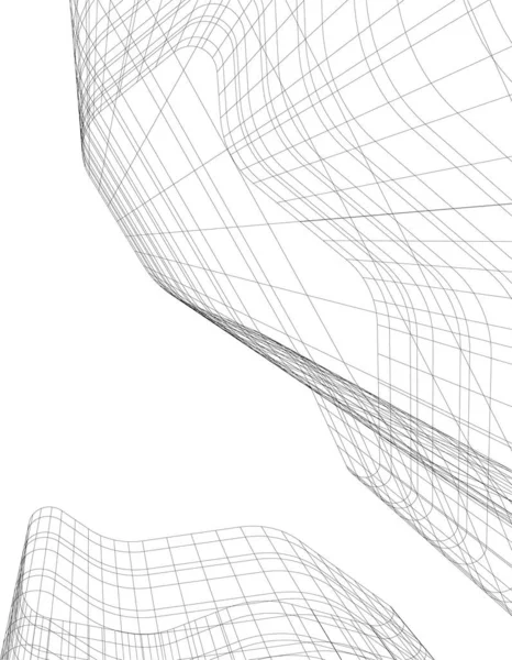 Linhas Abstratas Desenho Conceito Arte Arquitetônica Formas Geométricas Mínimas — Vetor de Stock