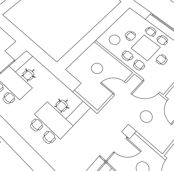 Abstrakte Zeichnungslinien Architektonischen Kunstkonzept Minimale Geometrische Formen — Stockvektor