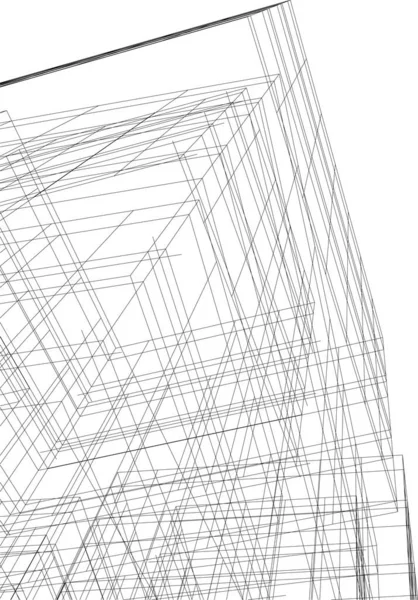 Linhas Abstratas Desenho Conceito Arte Arquitetônica Formas Geométricas Mínimas — Vetor de Stock