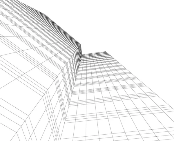 Abstrakte Zeichnungslinien Architektonischen Kunstkonzept Minimale Geometrische Formen — Stockvektor