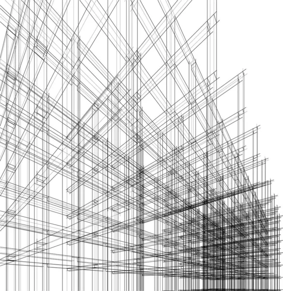 Abstrakcyjne Linie Rysunku Koncepcji Sztuki Architektonicznej Minimalne Kształty Geometryczne — Wektor stockowy