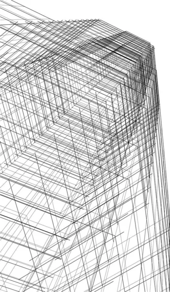 Arquitectura Edificio Ilustración Sobre Fondo — Archivo Imágenes Vectoriales