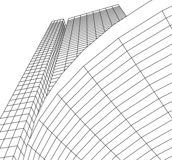 Abstrakcyjne Linie Rysunku Koncepcji Sztuki Architektonicznej Minimalne Kształty Geometryczne — Wektor stockowy