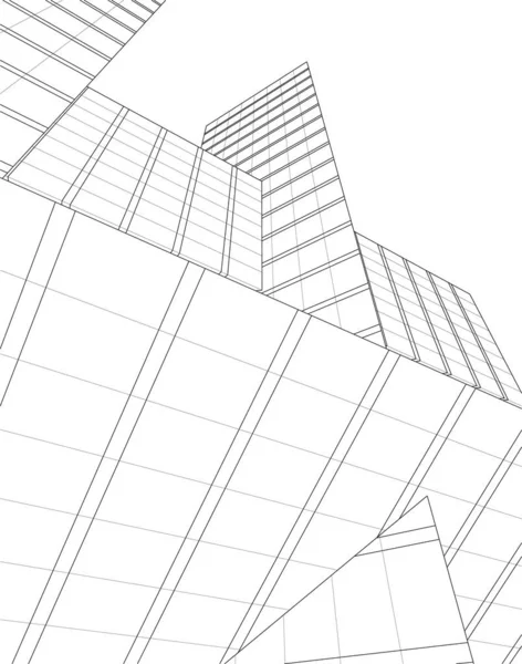 Lignes Dessin Abstraites Dans Concept Art Architectural Formes Géométriques Minimales — Image vectorielle