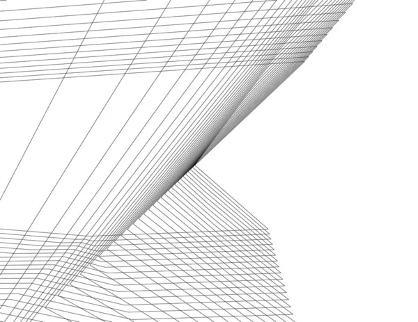 Abstrakte Zeichnungslinien Architektonischen Kunstkonzept Minimale Geometrische Formen — Stockvektor