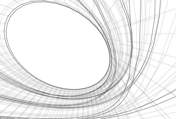 Mimari Sanat Konseptinde Soyut Çizgiler Minimum Geometrik Şekiller — Stok Vektör