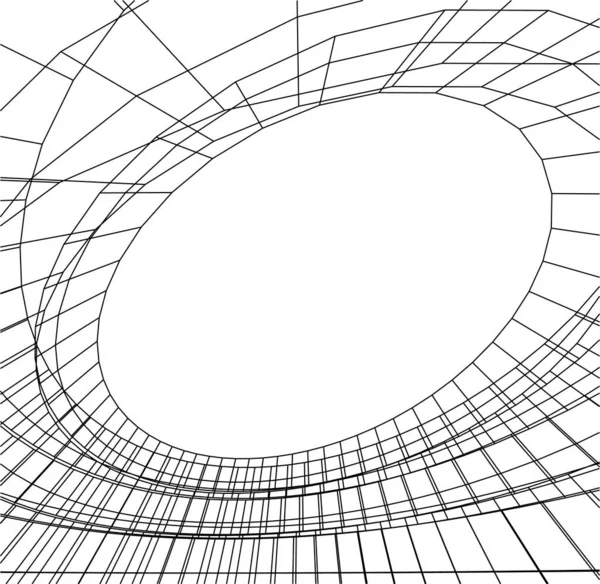 Abstracte Tekenlijnen Architectonisch Kunstconcept Minimale Geometrische Vormen — Stockvector