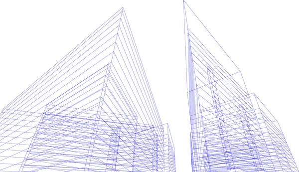 Linhas Abstratas Desenho Conceito Arte Arquitetônica Formas Geométricas Mínimas — Vetor de Stock