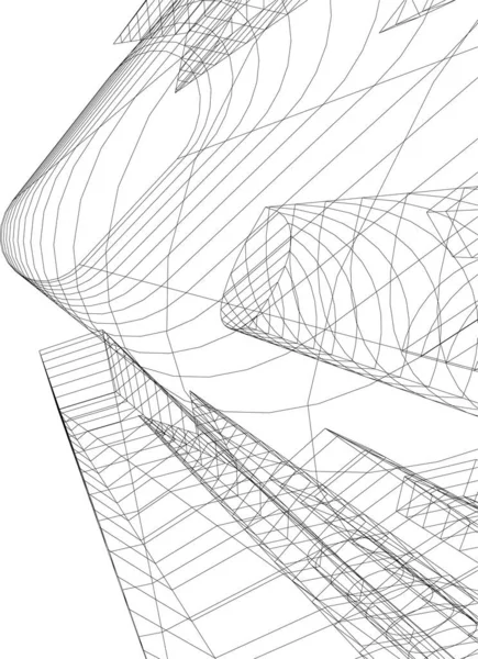 Абстрактні Лінії Малювання Концепції Архітектурного Мистецтва Мінімальні Геометричні Форми — стоковий вектор