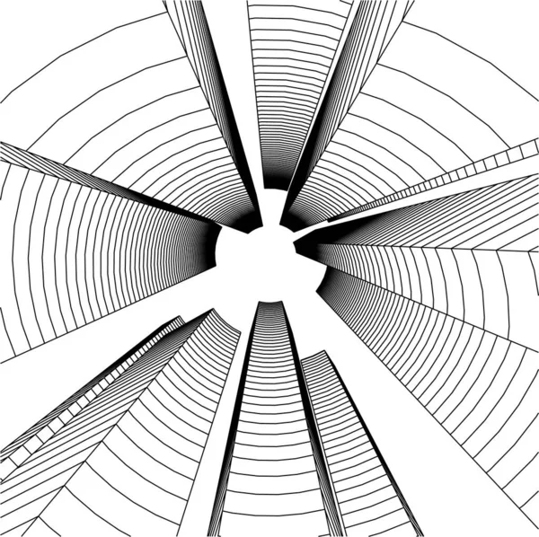 Abstracte Tekenlijnen Architectonisch Kunstconcept Minimale Geometrische Vormen — Stockvector