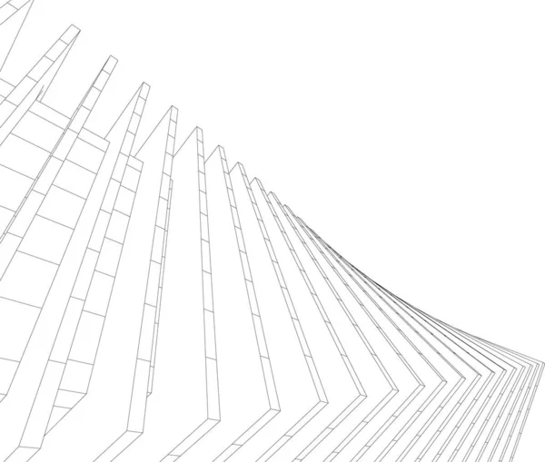 Linhas Abstratas Desenho Conceito Arte Arquitetônica Formas Geométricas Mínimas —  Vetores de Stock