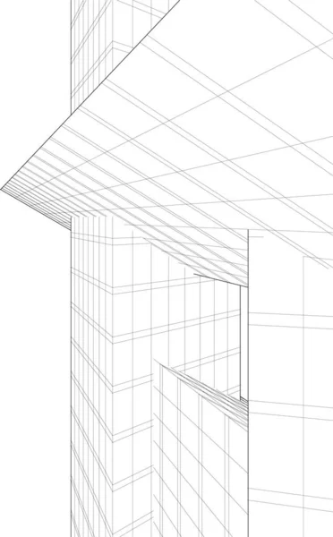 建築芸術の概念における抽象的な線や最小限の幾何学的形状 — ストックベクタ