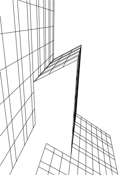 Minimale Geometrische Formen Architektonische Linien — Stockvektor