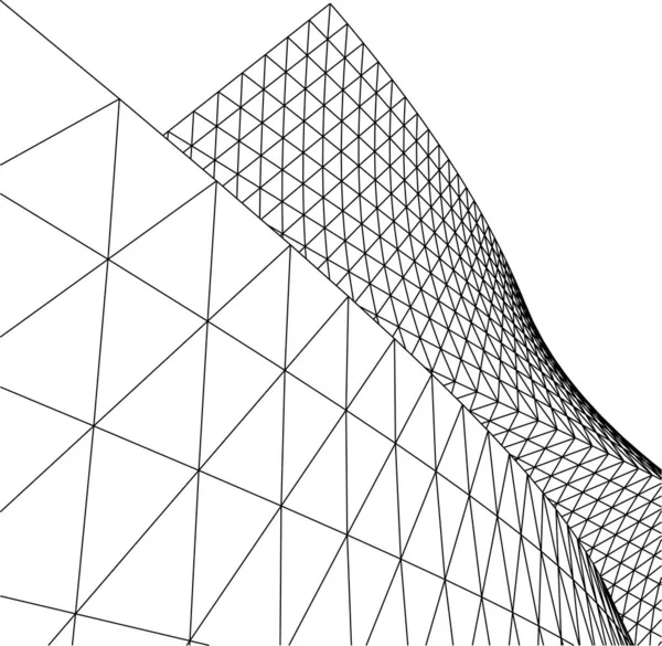 Linhas Abstratas Desenho Conceito Arte Arquitetônica Formas Geométricas Mínimas — Vetor de Stock