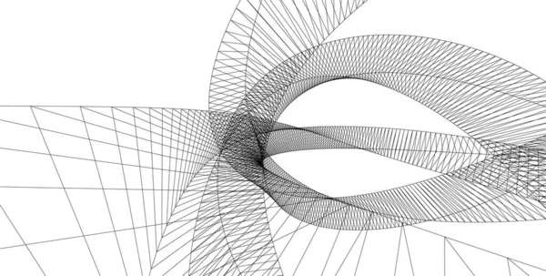 Líneas Abstractas Dibujo Concepto Arte Arquitectónico Formas Geométricas Mínimas — Archivo Imágenes Vectoriales