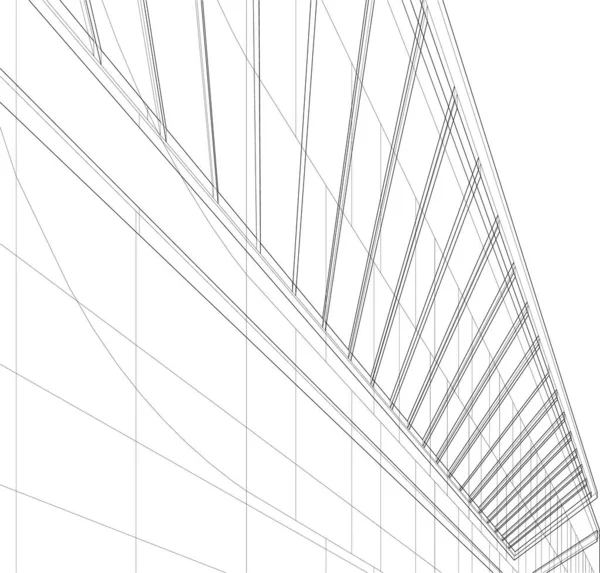 最小限の幾何学的形状建築線 — ストックベクタ