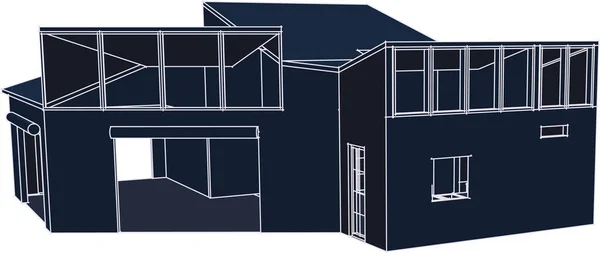 建築芸術の概念における抽象的な線や最小限の幾何学的形状 — ストックベクタ