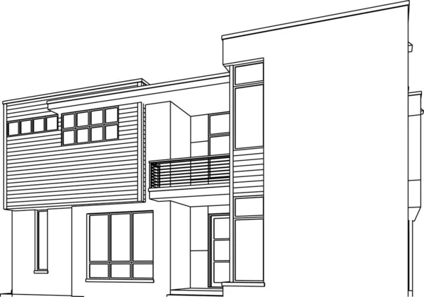 Abstrakte Zeichnungslinien Architektonischen Kunstkonzept Minimale Geometrische Formen — Stockvektor