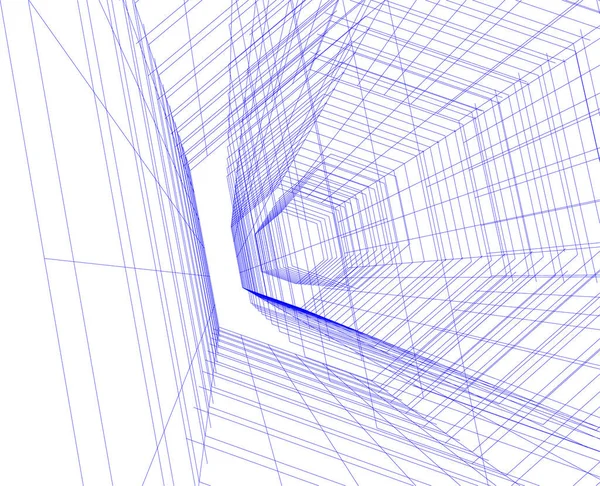 Líneas Abstractas Dibujo Concepto Arte Arquitectónico Formas Geométricas Mínimas — Archivo Imágenes Vectoriales