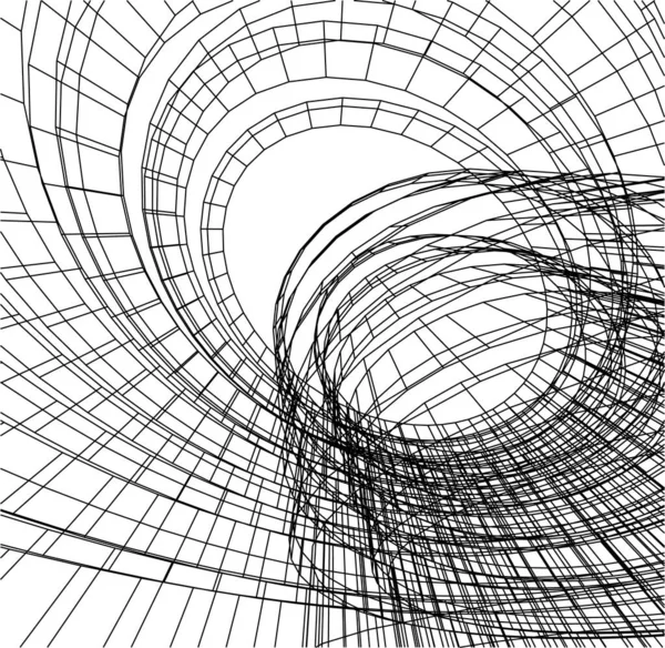 Mimari Sanat Konseptinde Soyut Çizgiler Minimum Geometrik Şekiller — Stok Vektör