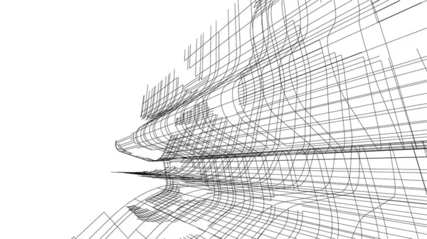 Mimari Sanat Konseptinde Soyut Çizgiler Minimum Geometrik Şekiller — Stok Vektör