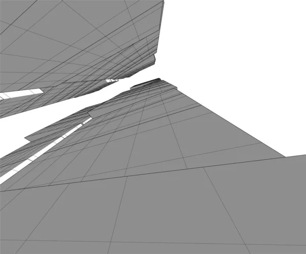 Mimari Sanat Konseptinde Soyut Çizgiler Minimum Geometrik Şekiller — Stok Vektör